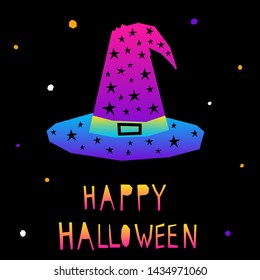 Abstract happy halloween pattern background. Modern childish paper cut halloween 