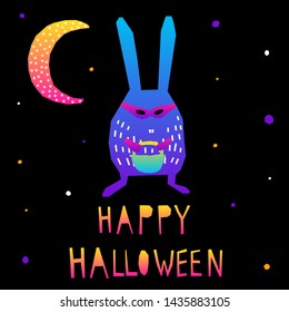 Abstract happy halloween pattern background. Modern childish paper cut halloween art for design card, halloween party invitation, menu, autumn holiday shop sale, bag print, t shirt etc.