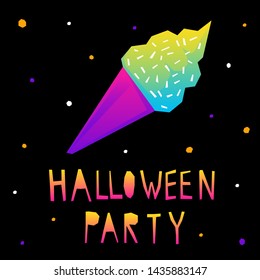 Abstract happy halloween pattern background. Modern childish paper cut halloween art for design card, halloween party invitation, menu, autumn holiday shop sale, bag print, t shirt etc.