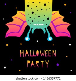 Abstract happy halloween pattern background. Modern childish paper cut halloween art for design card, halloween party invitation, menu, autumn holiday shop sale, bag print, t shirt etc.
