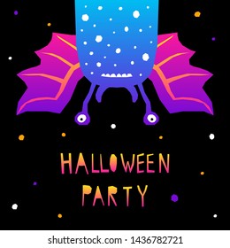 Abstract happy halloween pattern background. Modern childish paper cut halloween art for design card, halloween party invitation, menu, autumn holiday shop sale, bag print, t shirt etc.