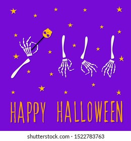 Abstract happy halloween pattern background. Modern childish halloween art for design card, halloween party invitation, menu, autumn holiday shop sale, bag print, t shirt etc.
