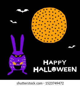 Abstract happy halloween pattern background. Modern childish halloween art for design card, halloween party invitation, menu, autumn holiday shop sale, bag print, t shirt etc.