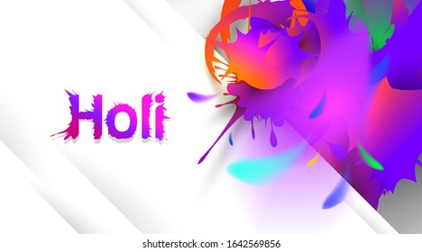 Abstract Happy Holi Background color festival with empty space for text. Copy space color festival for greeting or poster background. - Vector