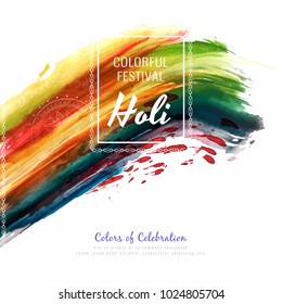 Abstract Happy Holi colorful festival celebration background illustration