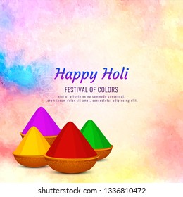 Abstract Happy Holi festival greeting background