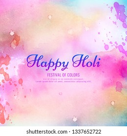 Abstract Happy Holi festival greeting background vector