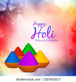 Abstract Happy Holi festival greeting background design