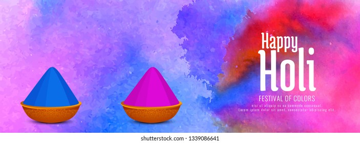 Abstract Happy Holi Indian festival banner