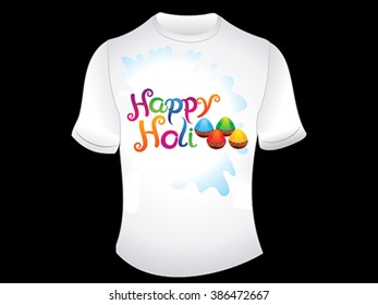 abstract happy holi tshirt vector illustration