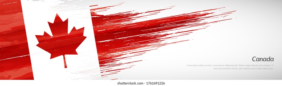 Abstract happy independence day of Canada with creative watercolor national brush flag background