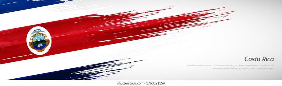 Abstract happy independence day of Costa Rica with creative watercolor national brush flag background
