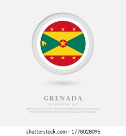 Abstract happy independence day of Grenada country with country flag in circle greeting background