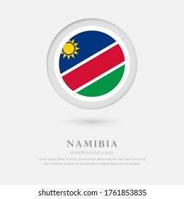 Abstract happy independence day of Namibia country with country flag in circle greeting background
