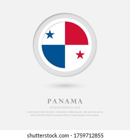 Abstract happy independence day of Panama country with country flag in circle greeting background