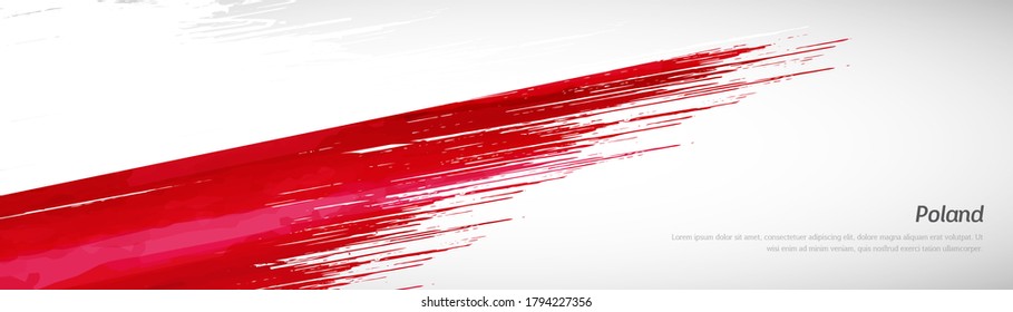 Abstract happy independence day of Poland with creative watercolor national brush flag background