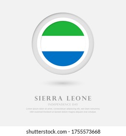 Abstract happy independence day of Sierra Leone country with country flag in circle greeting background