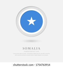 Abstract happy independence day of Somalia country with country flag in circle greeting background