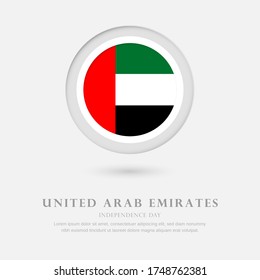 Abstract happy independence day of United Arab Emirates country with country flag in circle greeting background