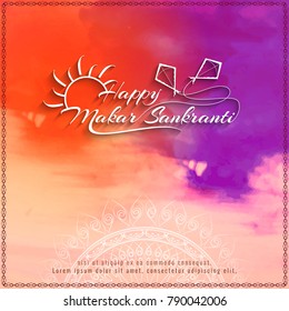 Abstract Happy Makar Sankranti colorful background