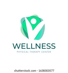 Abstrakter Happy man Form, Wellness Logo/Symbol