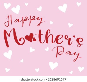 Abstract happy mother day card with hearts love background