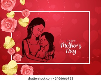 Abstract Happy Mother's day celebration greeting card design vector