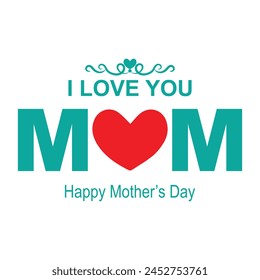 Abstract Happy Mother's Day logo, Mother's Love design, love vector logo design, mother love logo design greeting card. 