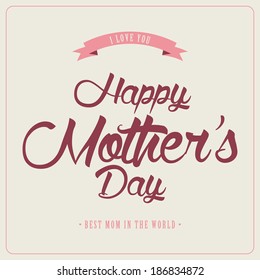 abstract happy mother's day on a white background