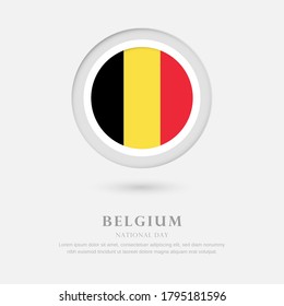 Abstract happy national day of Belgium country with country flag in circle greeting background
