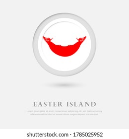Abstract happy national day of Easter Island country with country flag in circle greeting background