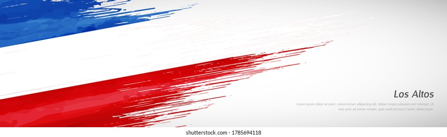 Abstract happy national day of Los Altos with creative watercolor national brush flag background