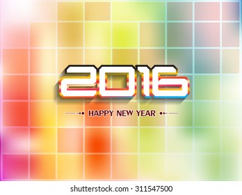 Abstract Happy new year 2016 banner Calendar cover design with shiny color.