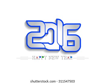 Abstract Happy new year 2016 banner Calendar cover design with shiny color.