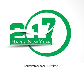 abstract happy new year 2017 text style vector illustration 