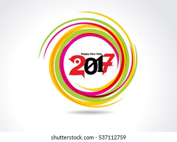 abstract happy new year 2017 text background vector illustration 