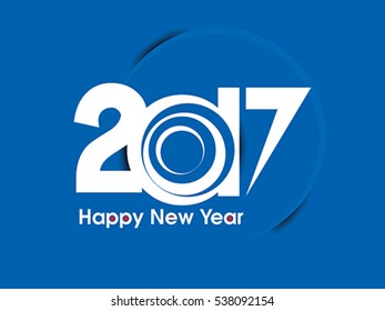 abstract happy new year 2017 text background vector illustration 
