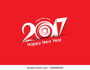 abstract happy new year 2017 text background vector illustration 