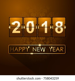 Abstract of Happy New Year 2018 for Celebration and have a nice party. Vector and Illustration, EPS 10.