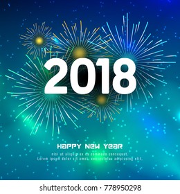 Abstract Happy New Year 2018 colorful background