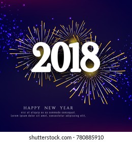 Abstract Happy New Year 2018 firework background Abstract Happy New Year 2018 firework background