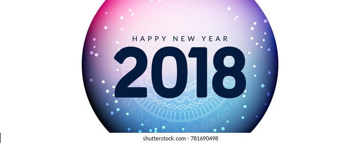 Abstract Happy New Year 2018 colorful banner design