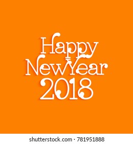 Abstract Happy New Year 2018 text design background