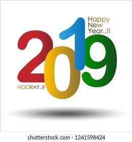 Abstract of Happy New Year 2019. Vector and Illustration, EPS 10..