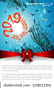 Abstract of Happy New Year 2019. Vector and Illustration, EPS 10.