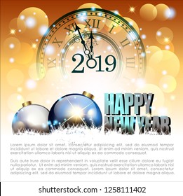 Abstract of Happy New Year 2019. Vector and Illustration, EPS 10.