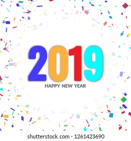 Abstract Happy New Year 2019 stylish background