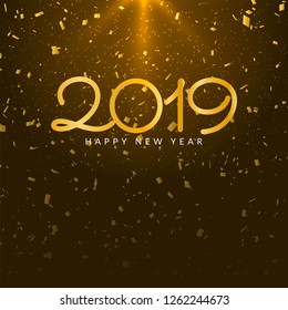 Abstract Happy new year 2019 background design