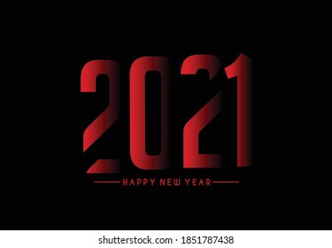 Abstract Happy New Year 2021 Text Typography Design Patter, Vector illustration.