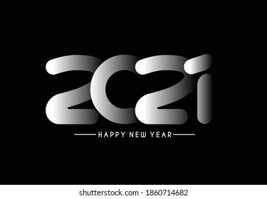 Abstract Happy New Year 2021 Text Typography Design Patter, Vector illustration.